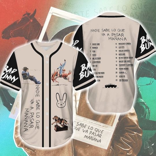 Bad Bunny Nadie Sabe Album Tracklist Baseball Jersey
