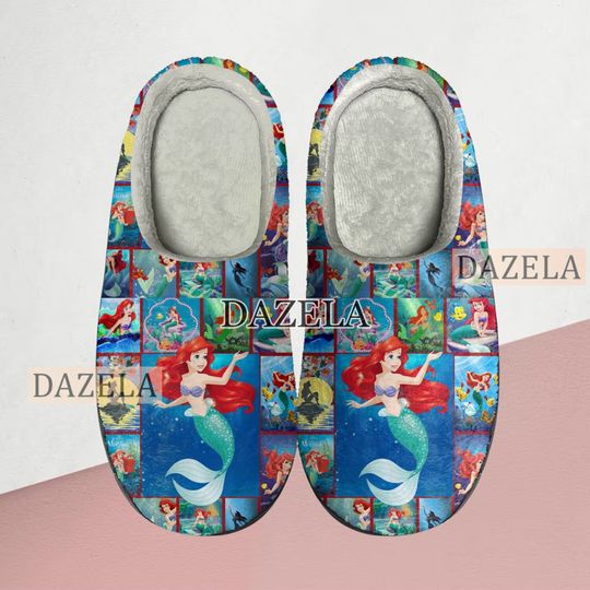 The Little Mermaid Cozy Unisex Winter Slippers, The Little Mermaid Winter Shoes