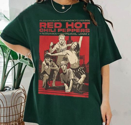 Vintage Rhcp Tour 1991 Shirt, New Rare Red Hot Chili Peppers Shirt