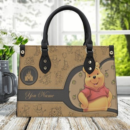 Cute Winnie The Pooh Leather Handbag