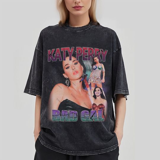 Katy Perry Washed T-Shirt, Pop Singer Graphic Unisex Shirt
