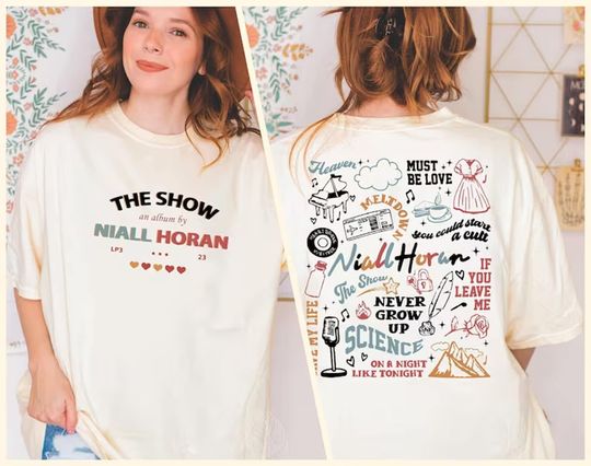 Niall Horan 2 Side Tshirt, The Show Album Track List 2 Sides Shirt
