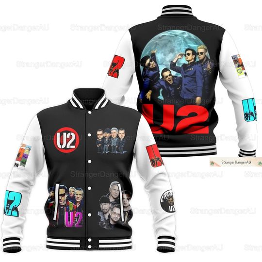 U2 Band 90s Baseball Jacket, U2 Band Album Jacket Men, U2 Tour Streetwear Jacket
