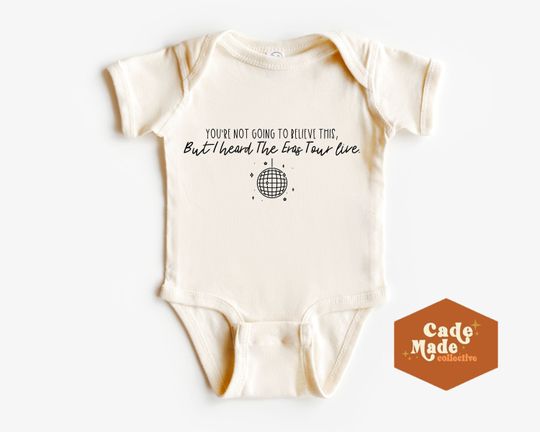 Eras Tour Pregnancy Announcement Baby Onesie Bodysuit - I heard Eras Tour Live Disco Ball Cotton Baby Outfit