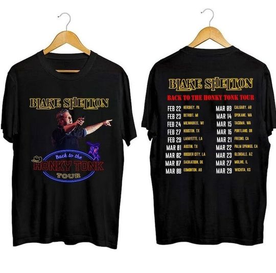 2024 Blake Shelton Back to the Honky Tonk Tour Dates T-Shirt