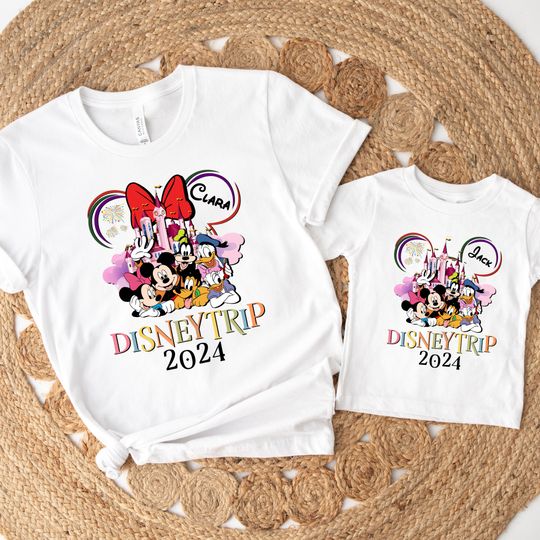 Personalized Mickey And Friends Disney Trip 2024 T-Shirt, Family Matching Shirt, Disney Vacation Shirt