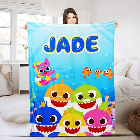 Customized Baby Shark Doo Doo Doo Fleece Blanket