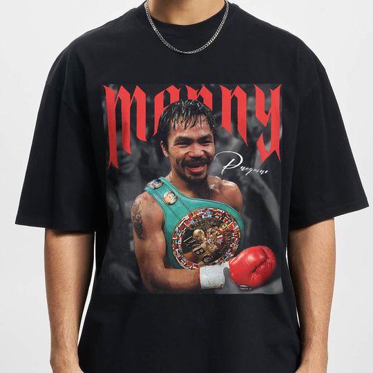 Vintage 90s Bootleg Style T-Shirt, Manny Pacquiao Graphic Tee