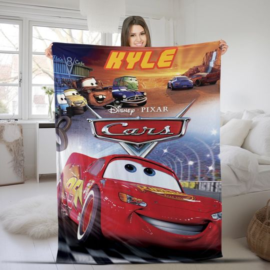 Personalized Cars Lightning McQueen Fleece Blanket
