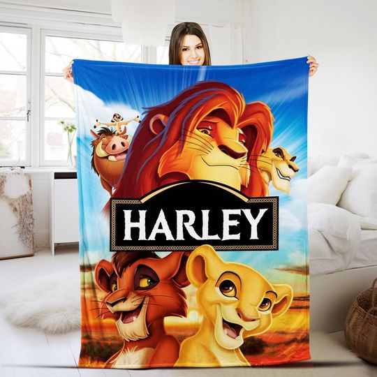 Personalized Lion King Blanket, Lion King Birthday Blanket