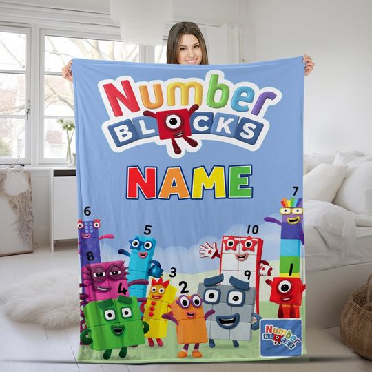 Personalized Numberblocks Blanket, Numberblocks Fleece Blanket