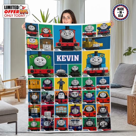 Thomas and Friends Blanket, Personalized Thomas and Friend Fleece Blanket
