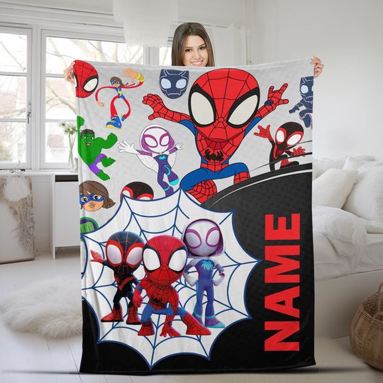 Spiderman and His Amazing Friends Birthday Fleece Blanket