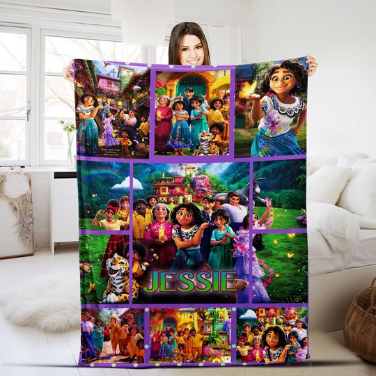 Personalized Encanto Miracle Family Blanket, Custom Name Fleece Blanket