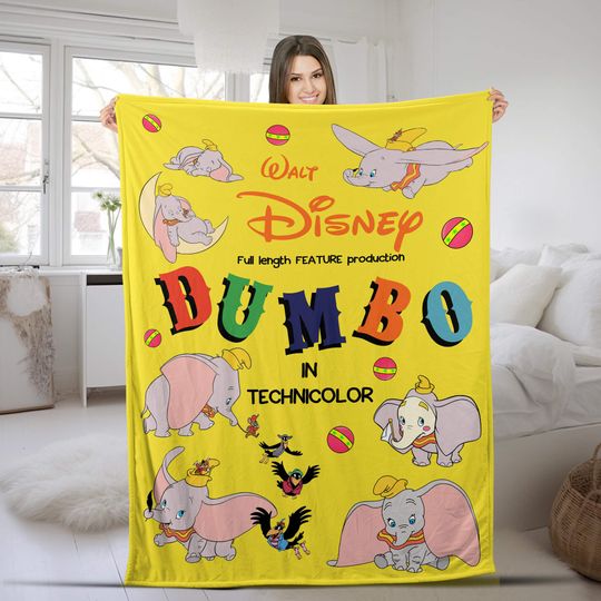 Personalized Dumbo Blanket, Family Dumbo Fleece Blanket