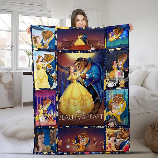 Disney Beauty And The Beast Fleece Blanket, Belle Princess And The Beast Fleece Blanket