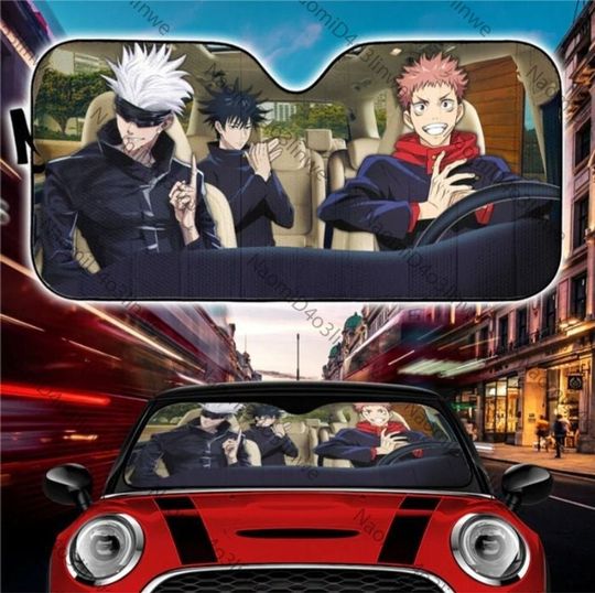Jujutsu Satoru Anime Team Driving Gojo Car Auto Sun Shades