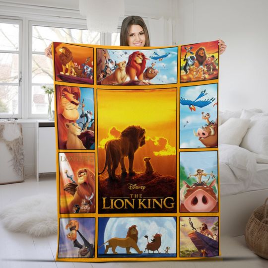 The Lion King Fleece Blanket, Simba Mufasa Disney Sofa Fleece Blanket