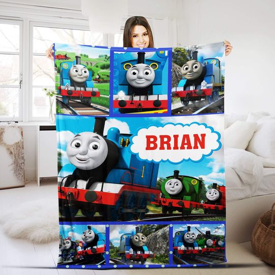 Personalized Thomas The Train Quilt Blanket, Thomas And Friends Fleece Blanket