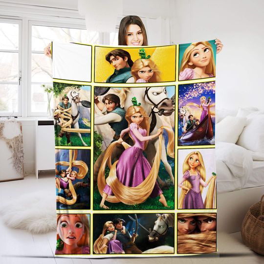 Rapunzel Tangled Fleece Blanket Quilt, BeddingFleece Blanket