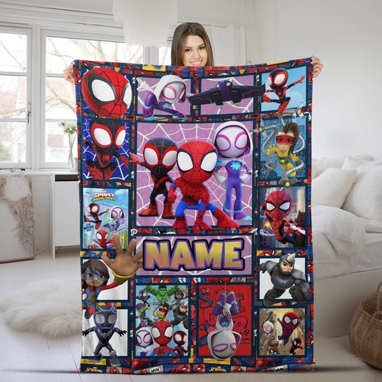 Personalized Spidey and His Amazing Friends Fleece Blanket