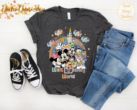 Vintage Disney World  Color Shirt, Disneyworld Shirt, Mickey And Friends Shirt