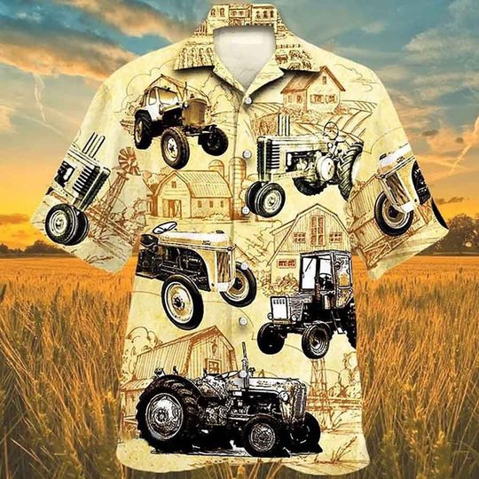 Tractor Farm Vintage Hawaii Trendy Hawaiian Shirt