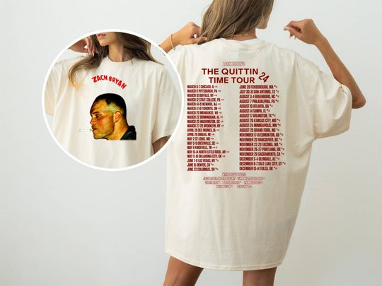 Zach Bryan The Quittin Time Tour 2024 Shirt,Country Music T-shirt