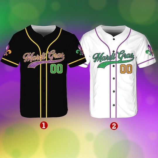 Personalized Mardi Gras Baseball Jersey