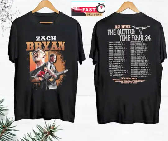 2024 Tour Zach Bryan Quittin Time T-Shirt