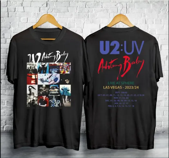 U2:UV Achtung Baby Live at Sphere 2023 & 2024 Tour T-Shirt