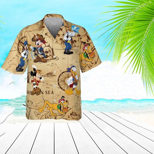 Mickey And Friends Pirates Costume Vintage Hawaiian Shirt