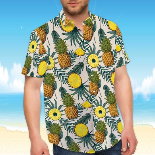 Pineapple Summer Vacation Shirt for Men Women, Shirt Summer Casual Button Down