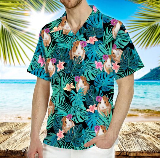 Guinea Pig Hawaiian Shirt for Men, Women, Aloha Shirt Summer Casual Button Down