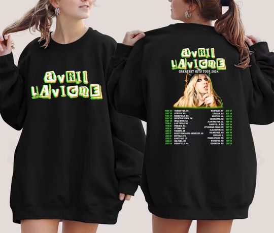 Printed 2 Sides Avril Lavigne Greatest Hits Tour Music Shirt