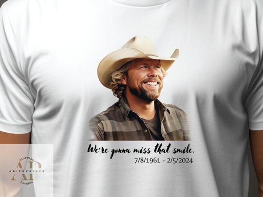 Toby Keith Tribute Unisex Cotton Shirt - "We're Gonna Miss That Smile" Memorial Tee