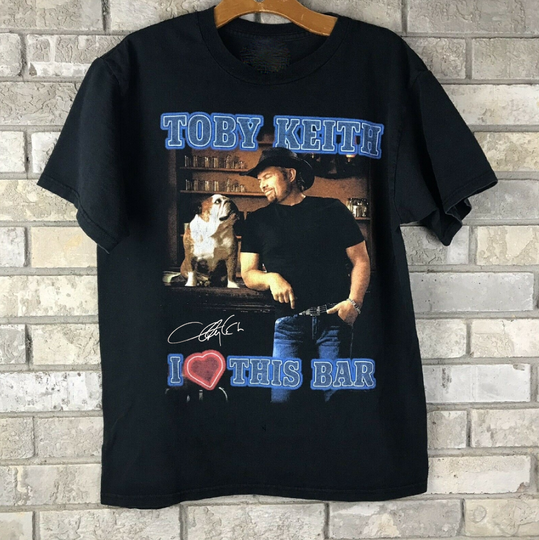 Vintage Toby Keith I Love This Bar Cotton Black Full Size Unisex Shirt
