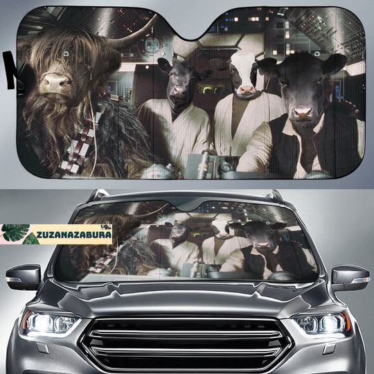 Cow Car Sunshade, Cow Car Decoration, Cute Animal Auto Sunshade