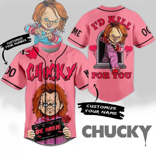 Personalized Chucky I'd Kill For You Horror Valentine Baseball Jersey Shirt
