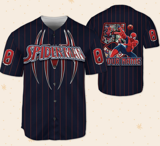 Personalized Spider Man Spider Verse Father's Day Baseball Jersey Shirt