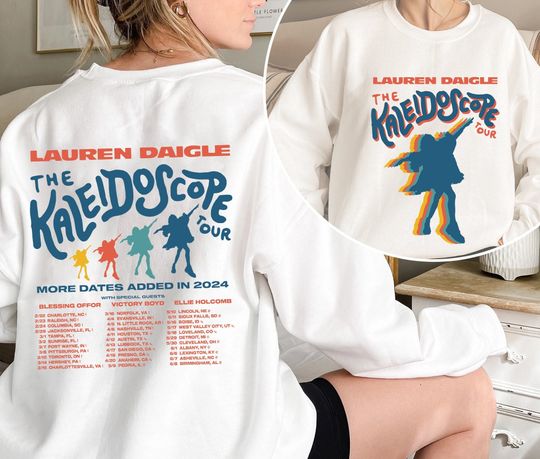Vintage Lauren Daigle 2 Sided Sweatshirt, Lauren Daigle The Kaleidoscope Tour