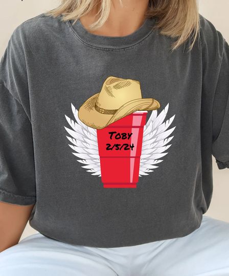 Toby Keith In Memory, Red Solo Cup Wings T Shirt
