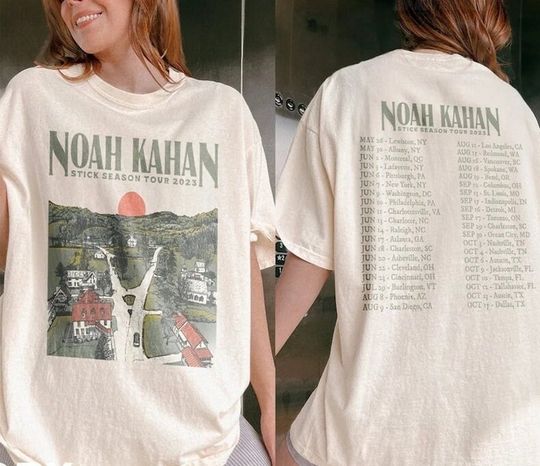 Color 2 Sides Noah Kahan Stick Season Tour 2024 T Shirt