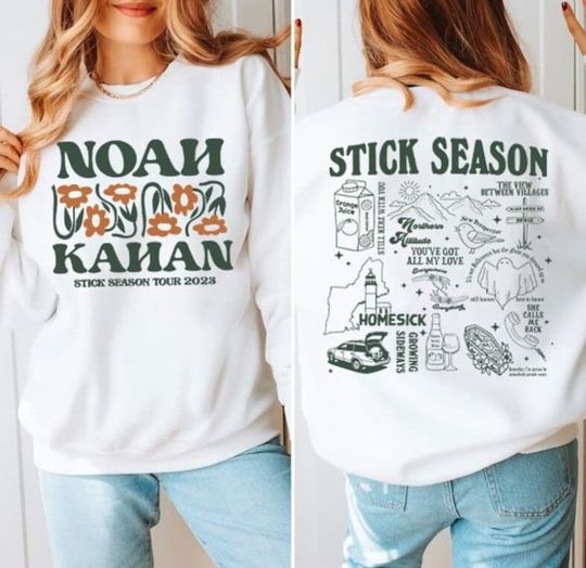 Noah Kahan Sweatshirt Stick Season 2024, Sweatshirt 2 SIDES Noah Kahan