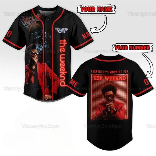 Custom Weeknds Shirt, Weeknds Baseball Jersey