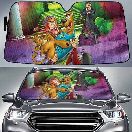 Scare Shaggy Rogers And Scooby Doo Dog Car Windshield Sun Shade