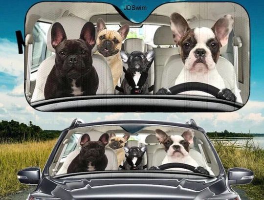 French Bulldog Car Accessory Screen  Car Sunshade