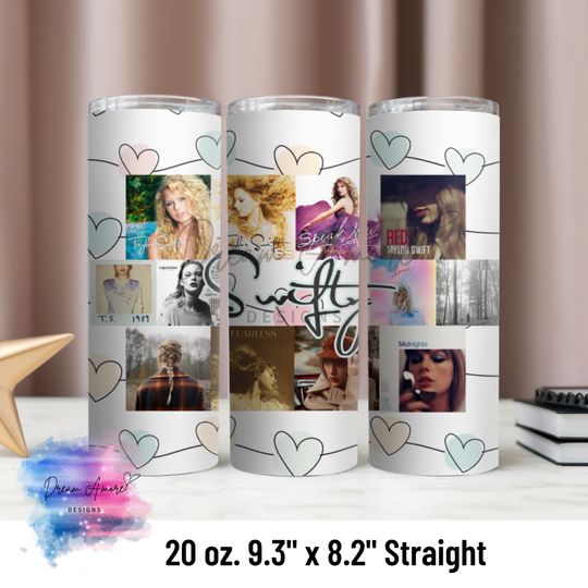 Swifty Heart 20oz Tumbler with Lid And Straw