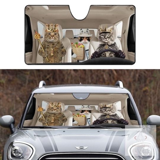 Funny Car Sunshade Driving Cats Windshield Sunshades