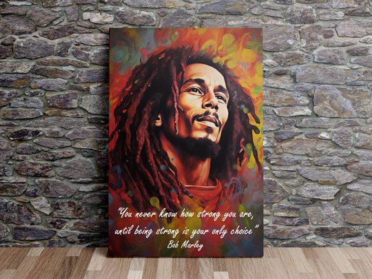 Bob Marley Poster, Strength Quote, Inspirational Art Print